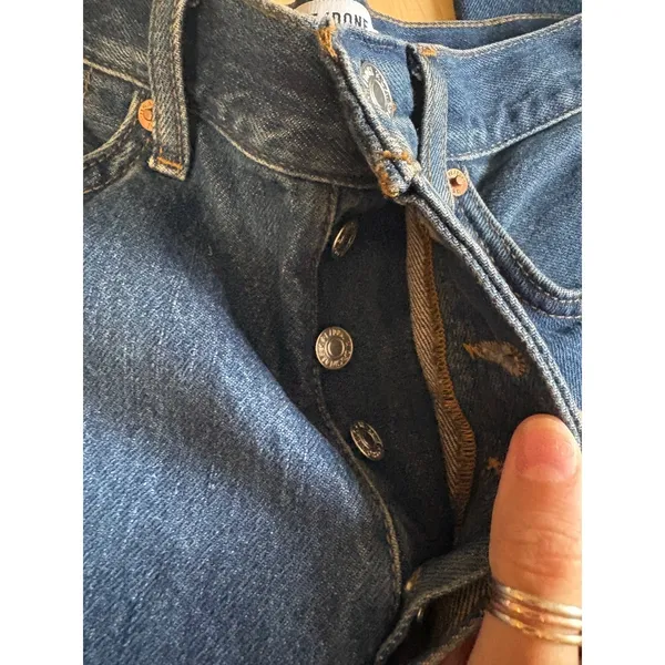RE/DONE 90's Mid Rise Loose Jeans‎ in Rustic Idigo Size 27 - Image 5