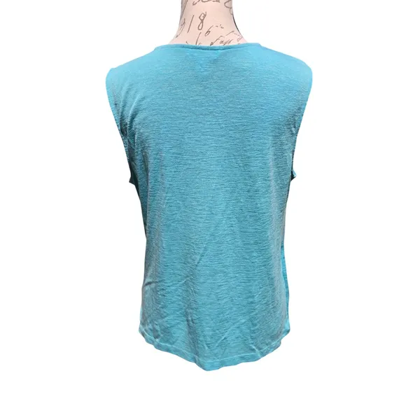 Athleta Breezy Wrap Tank Top Turquoise Blue Ruched V-Neck 988031 Large - Image 8