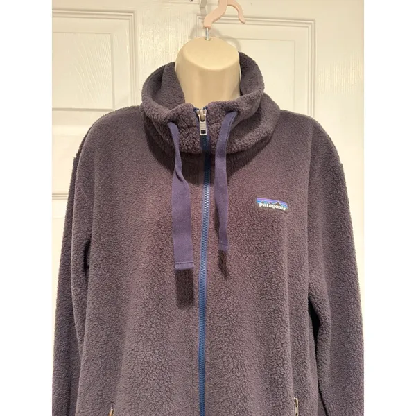 Patagonia Los Gatos Fleece Jacket Womens M Charcoal Gray Full Zip Sherpa 26150 - Image 2