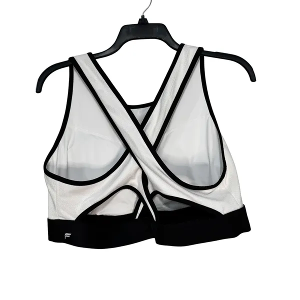 Fabletics White Black Mesh Cross Back Sports Bra BA2042012-1076-17040 Size 2X - Image 10