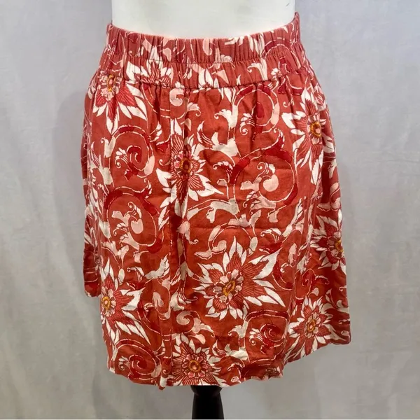 Loft fiesta floral linen blend skirt with pockets size XS - Image 3