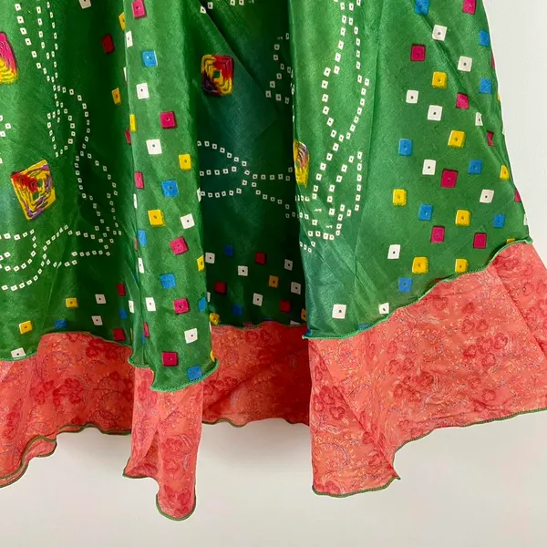 Reversible Maxi Wrap Skirt BINS816 Green - Image 3