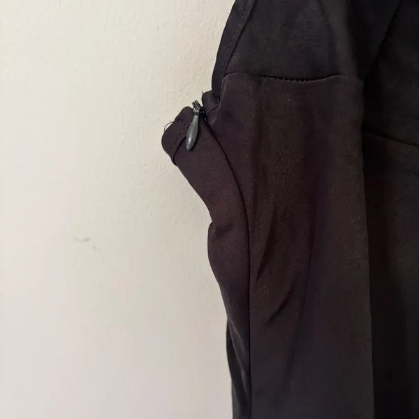 Fashion Black Cowl Neck Maxi Dress Satin Finish Side Slit Spaghetti Strap New‎ M - Image 11