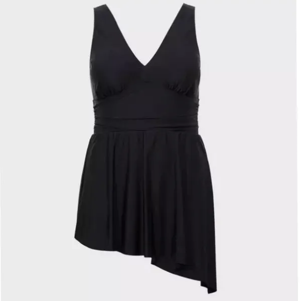 NWT Torrid Black Wireless Short‎ Asymmetrical Swim Dress With Brief Size 2X - Image 4