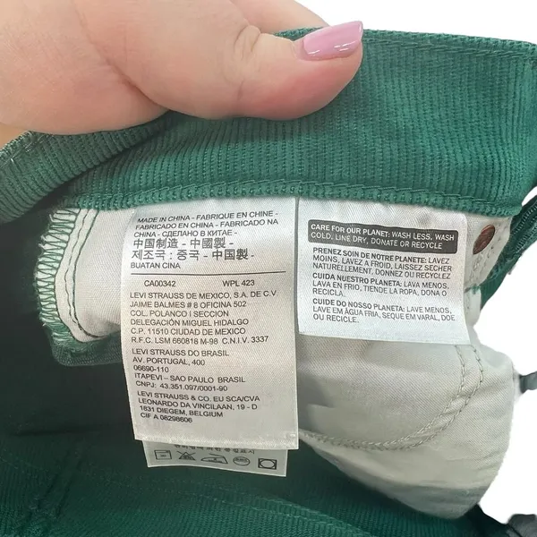 Levi's Wedgie Straight Fit Corduroy‎ Pants Green Size 24 - Image 13