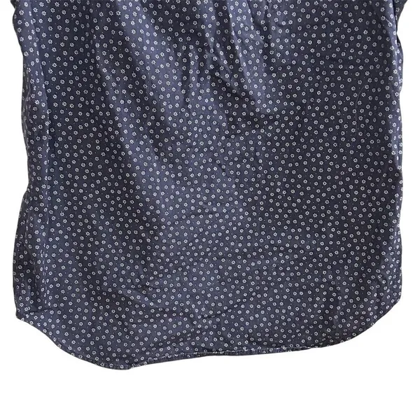 J.Crew Women’s S Blue‎ Floral Short Sleeve Button-Up Shirt Casual Summer - Image 8