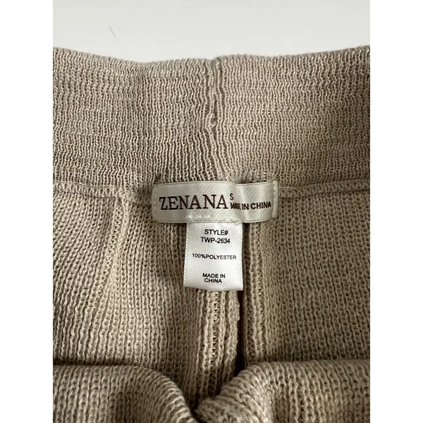 Zenana Beige Knit Lounge Matching Set Size Small Sweater Shorts Neutral Tan - Image 7