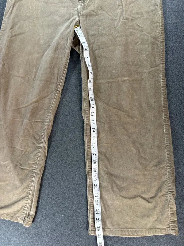 L.L. Bean Velour Pants Womens in Size 16 Light Brown Straight Leg Cabincore - Image 8
