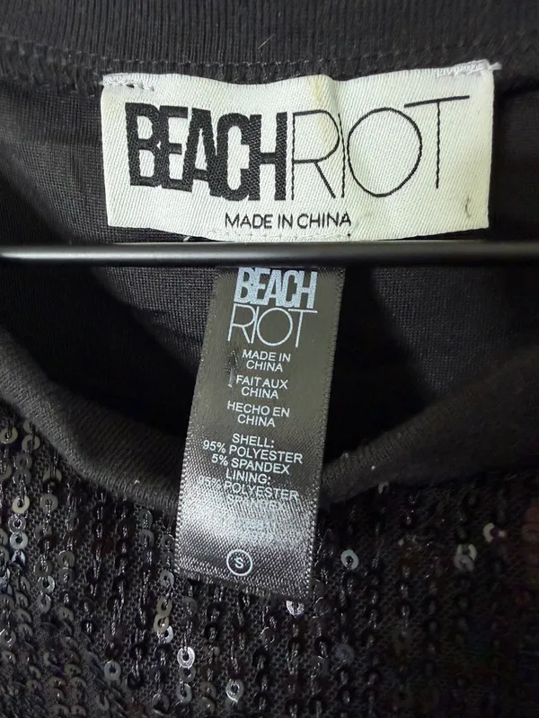 Beach Riot Mirabel Sequin Dress Black Festival Stage Coach Womens Size S - Image 7