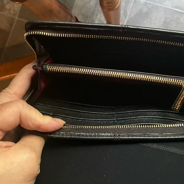 Hammitt Black Leather Wallet with Gold Studs - Image 2