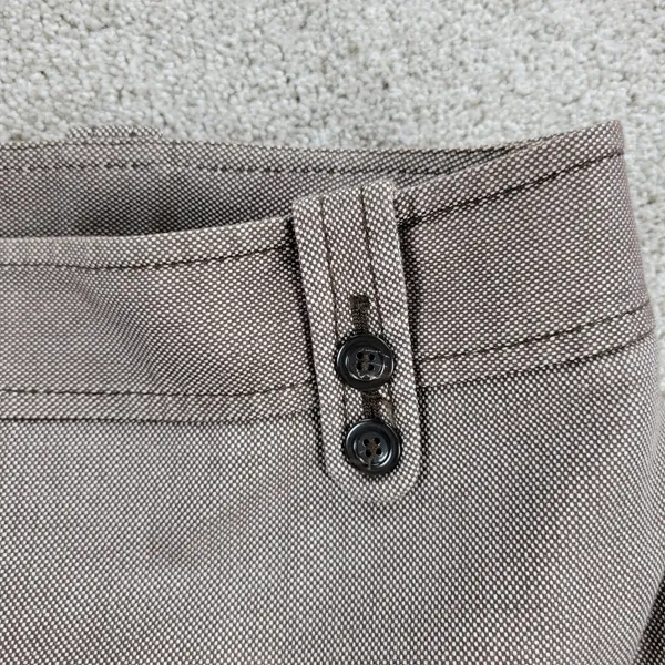Ann Taylor Womens Dress Pants 12 Brown Textured Wide Leg Career Ankle Trouser - Image 6