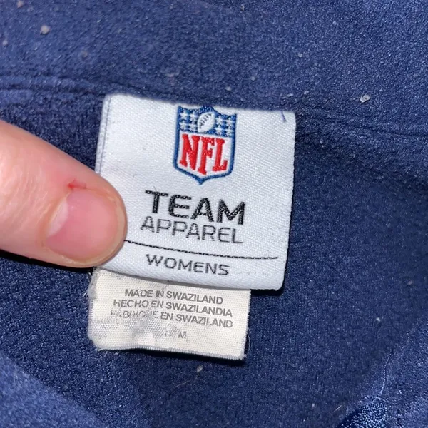 Women’s NFL Titans Navy and silver fleece 1/4 zip long sleeve pullover football - Image 5