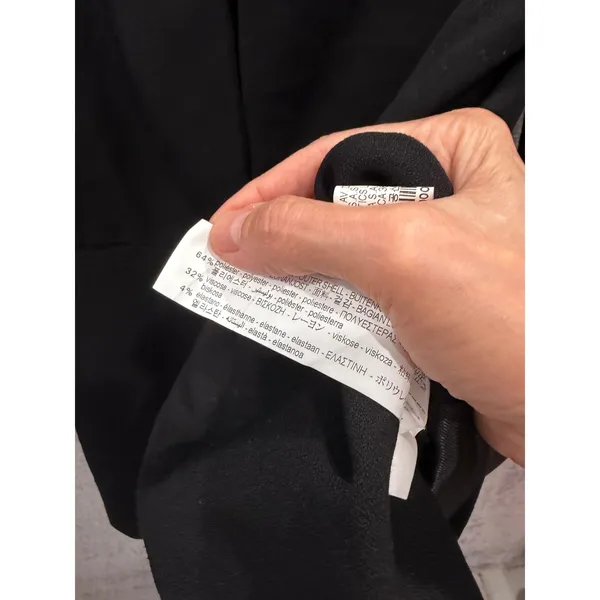 Zara Women Blazer XL Black Open Front Longline Minimalist Crepe Hook-and-Eye - Image 6