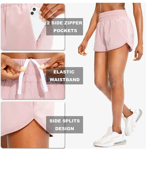 Light Pink Women’s Athletic Shorts with Elastic Waistband - Image 4