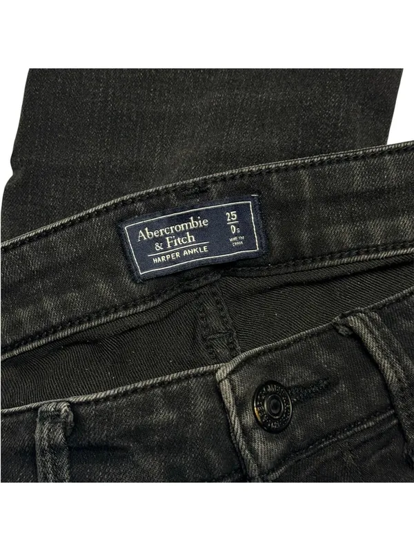 Abercrombie & Fitch Harper Ankle Black Skinny Jeans Women’s 25 0S Stretch Y2k - Image 3