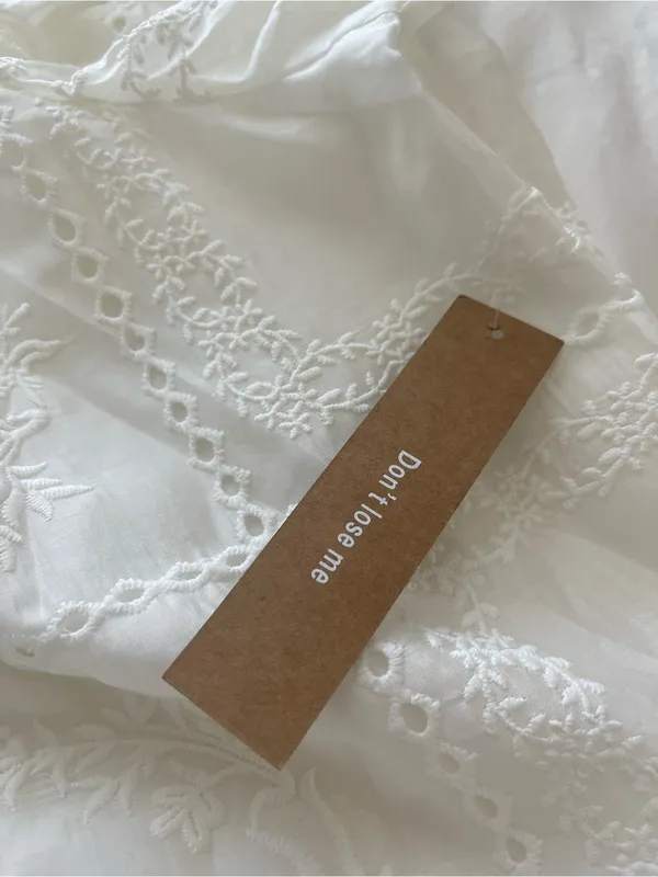 NWT Few Moda Nya Dress size XS white eyelet lace mini Kourt - Image 7