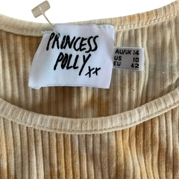 Princess Polly Tank Top Womens 10‎ Orange Tie Dye Ribbed Crop Boho Streetwear - Image 2