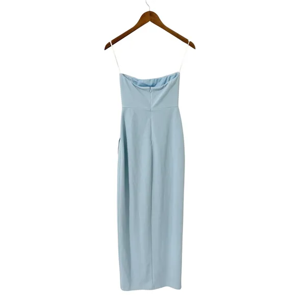 Lulus After Hours Light Blue Strapless Ruffled Maxi Dress size XS NWT - Image 5