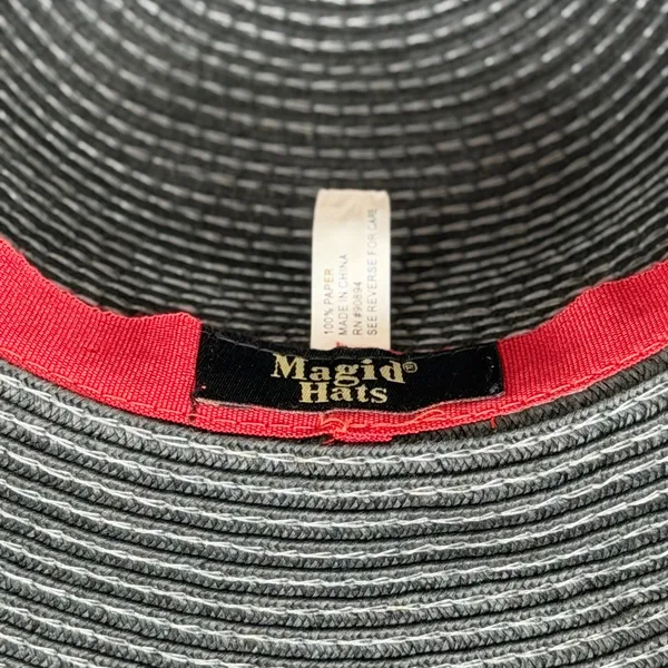 Magid Hats Wide Brim Sun Hat One‎ Size Black Cream Woven Paper Floppy Straw Hat - Image 9