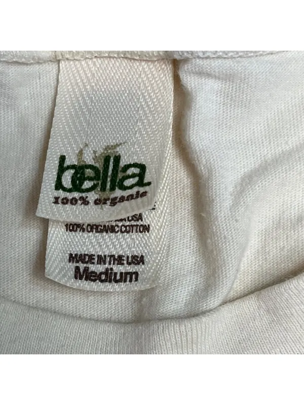 Bella Organic Cotton Tee With Tree Design OEC 2011 White Medium Made In USA 87L - Image 2
