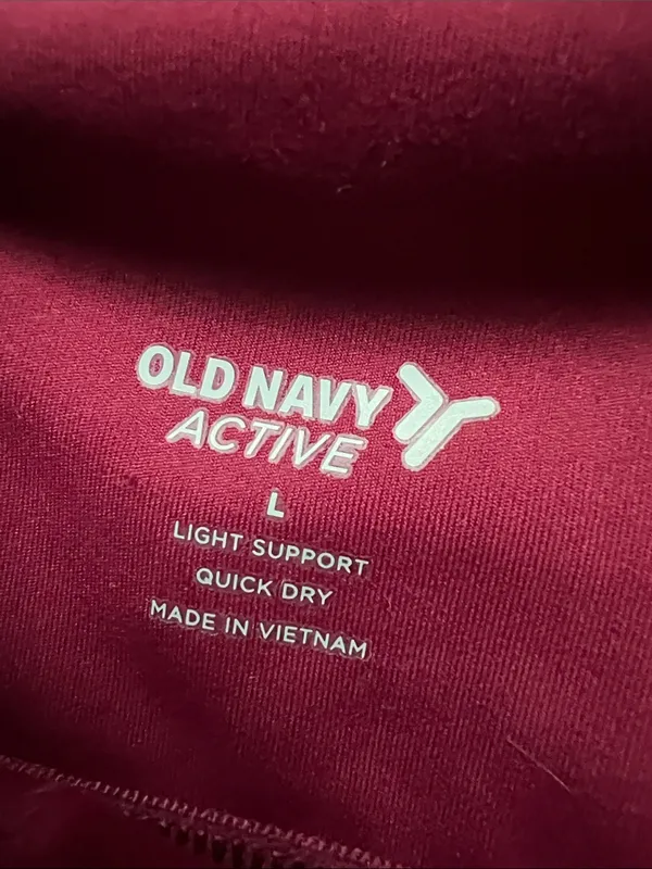 Old Navy One-Shoulder Sports Crop Top - Wine/Burgundy - Image 2