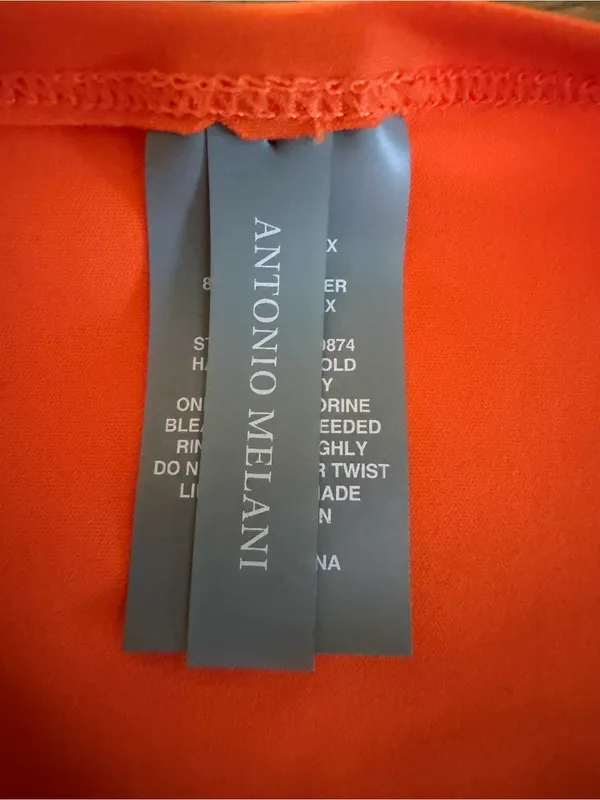 Antonio Melani XL Bright Orange Cropped Cardigan Covered Buttons Stretch - Image 6