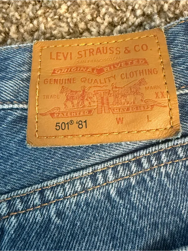 Levi's Premium 501 '81 High Rise Straight Leg Blue Jeans w26 L31 - Image 8