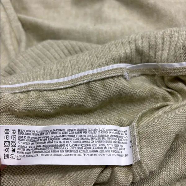 NWOT Forever 21 Avocado Green Tan Wide Leg Ruched Drawstring Fold over Pants - Image 10