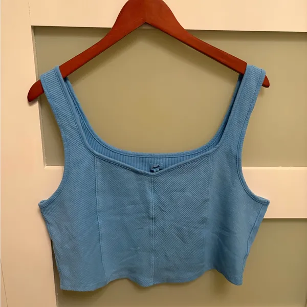 Aerie Blue Ribbed Tank Top Size XXL - Image 2