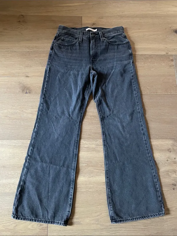 Levi's 94 Baggy Bootcut Jeans Washed Black Size 26X31 - Image 4