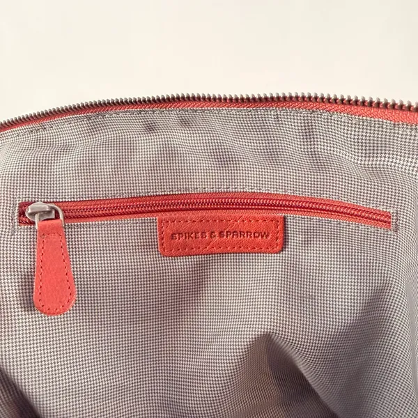 Spikes‎ & Sparrow Leather Zip Satchel Bag Purse in Red - Image 5
