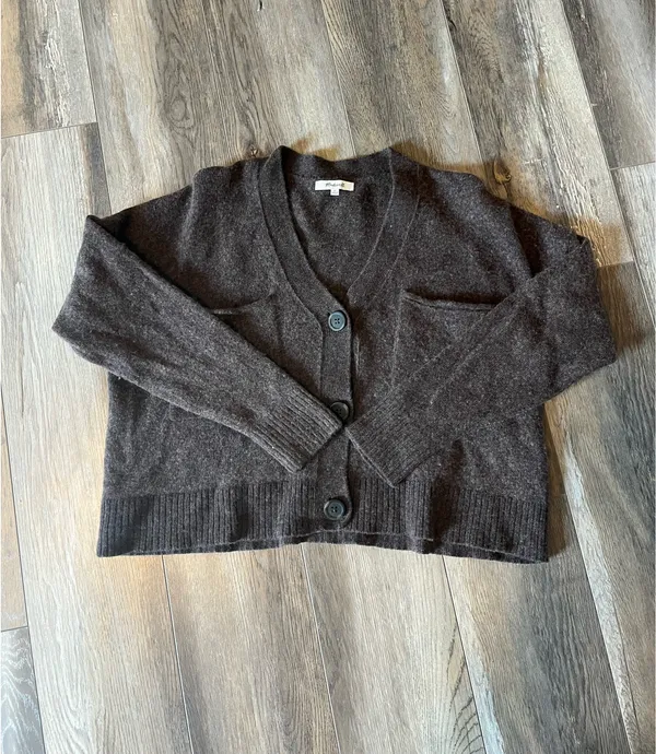 Madewell Upton Cardigan Sweater in Heather Molasses - Image 2