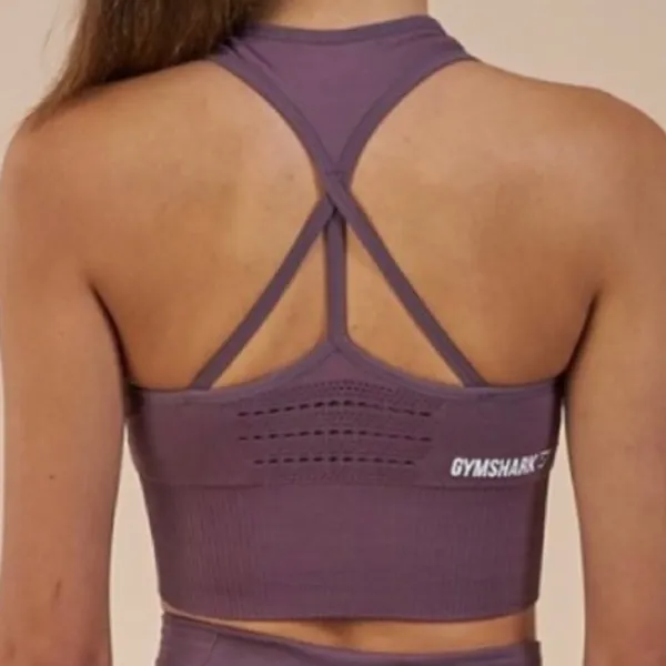 GYMSHARK Purple Wash Energy Seamless Crop Top Size Small - Image 2