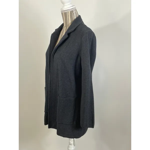 J CREW Gray Sophie Open Front Knit Jacket With Pockets Size Medium - Image 6