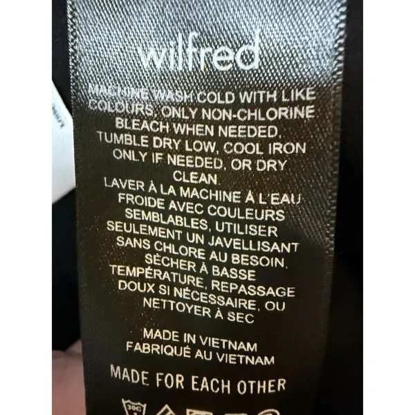 Wilfred‎ Aritzia Black Faux Wrap Cropped Wide Leg Jumpsuit XS Minimalist - Image 9