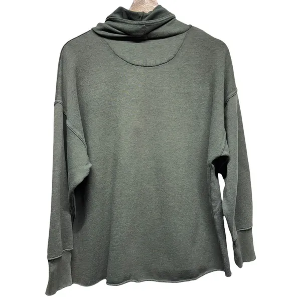 Aerie Women Sz M‎ Cowl Neck Oversized Sweatshirt Green Boho Pullover - Image 2