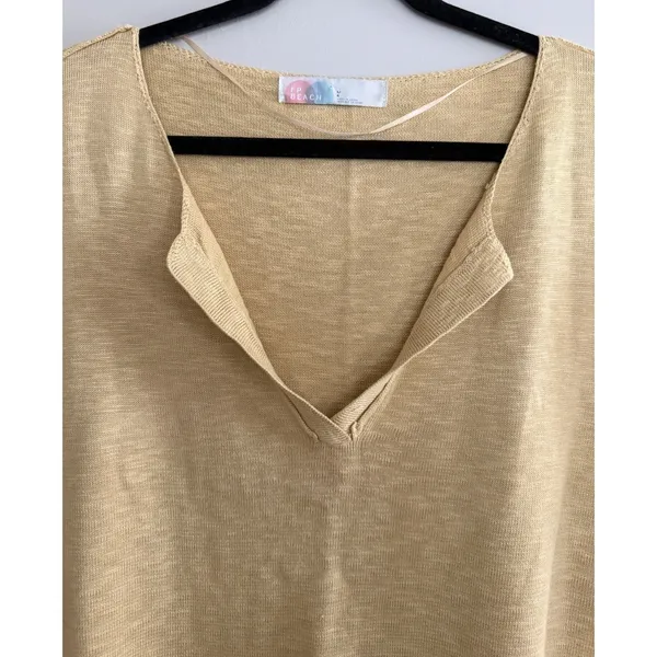 Free People FP Beach Marina Del Sol Sweater Top Golden Yellow Women's Size Large - Image 3