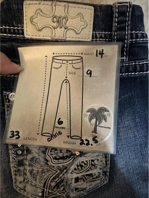 MISS ME Jeans Mid-Rise Easy Crop Curvy Distressed Size 27 Style E3374EFC - Image 7