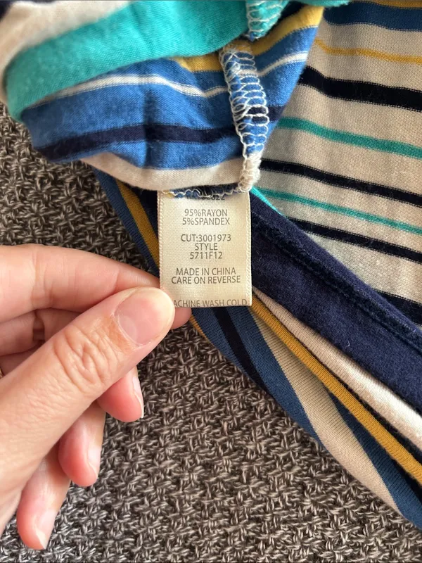 Max Studio Tie Waist Stripe Midi Skirt in Blue, Teal, Navy & Cream | Size Large - Image 7