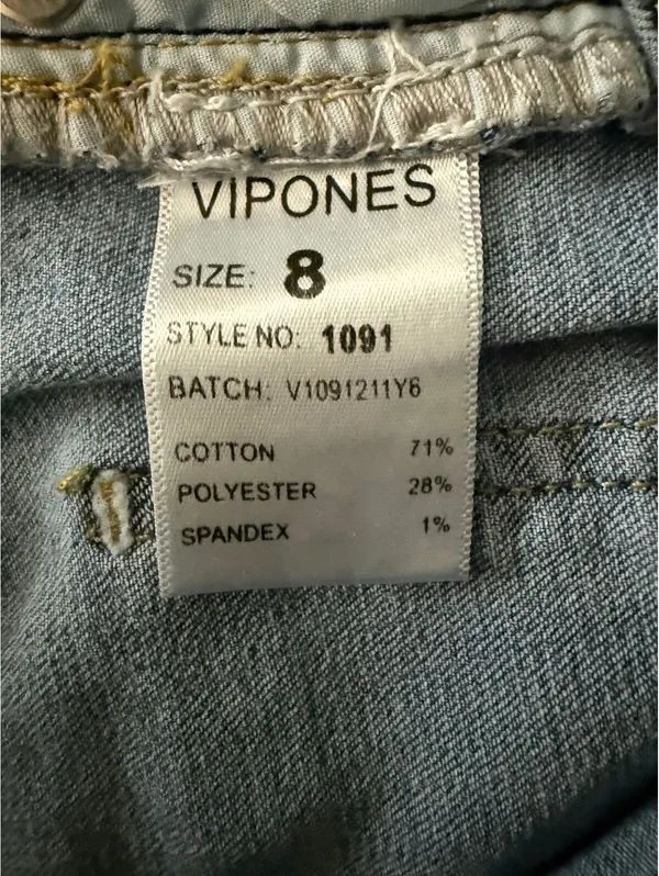 Vipones Women's Denim Jeans Size 8 Flare Bell Bottom Faded Streetwear Urban City - Image 8