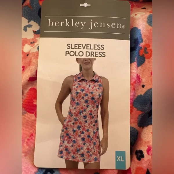 NWT Berkley Jensen Sleeveless Polo Dress Multi XL - Image 5