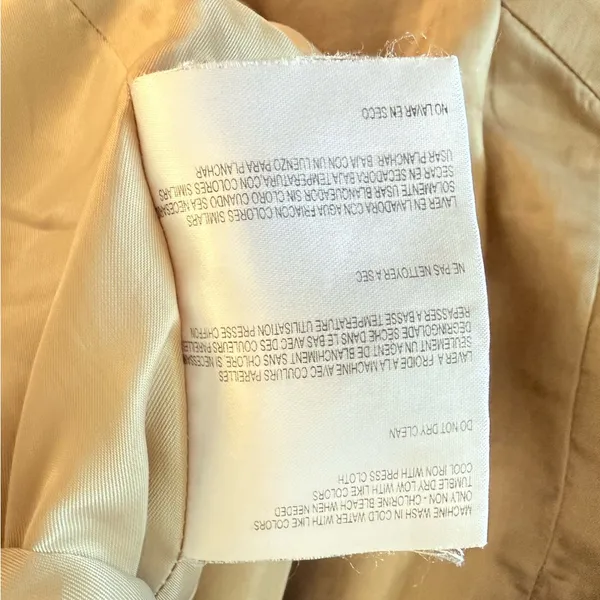 Michael Kors Single Breasted Beige Trench Coat Rain Coat Removable Hood Large - Image 8