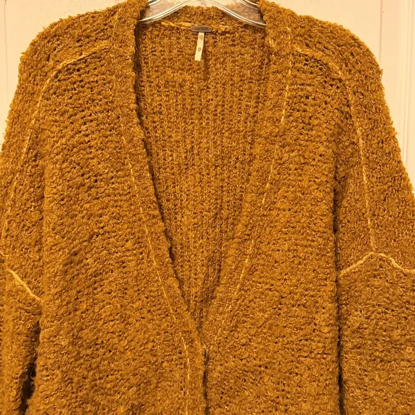 Free People Boucle Oversized Cardigan Sweater - Image 4