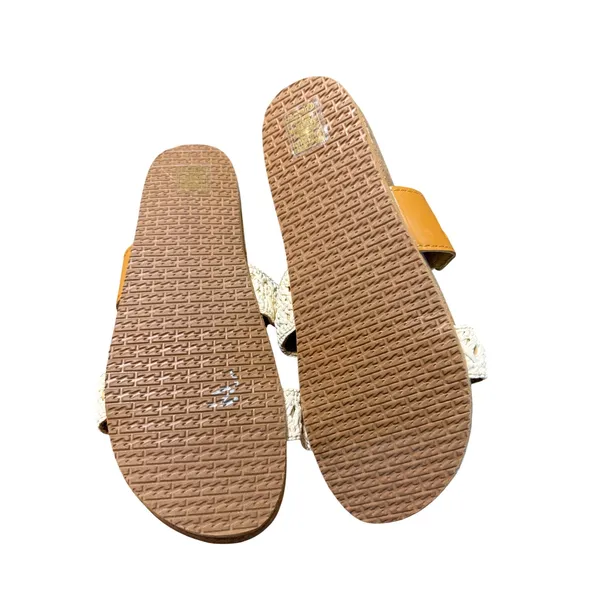 NWOT Billabong Women's White and Brown Sandals‎ Cork Size 10 Crochet Bohemian - Image 2