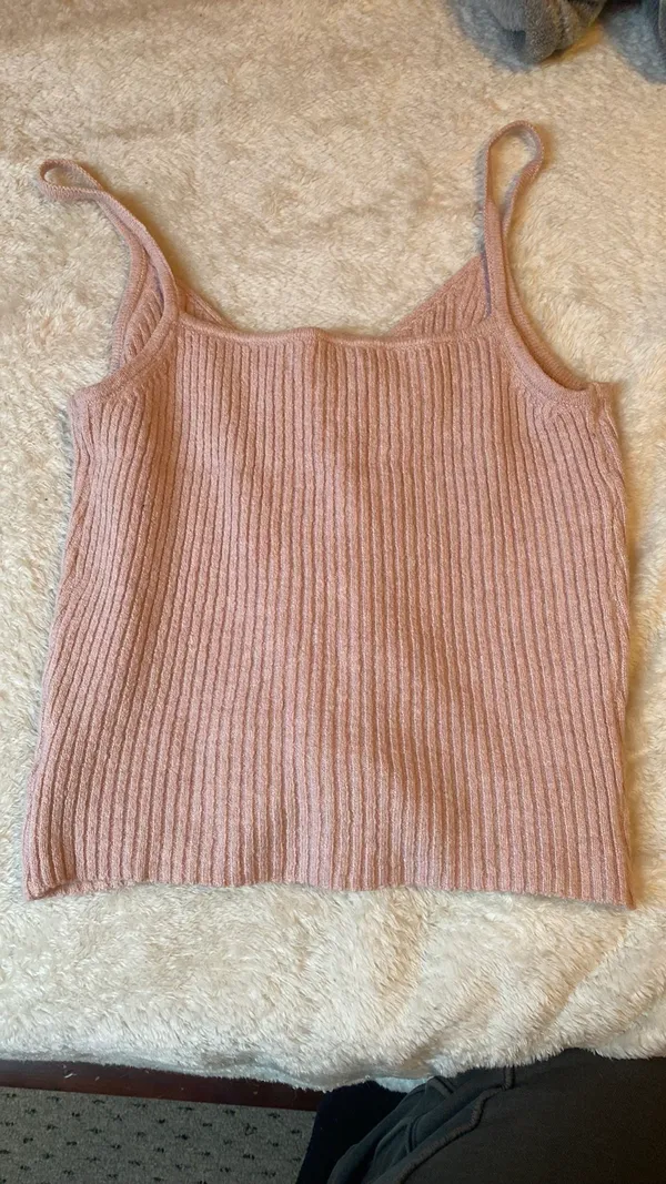 American Eagle Outfitters Pale Pink Crop Top - Image 2