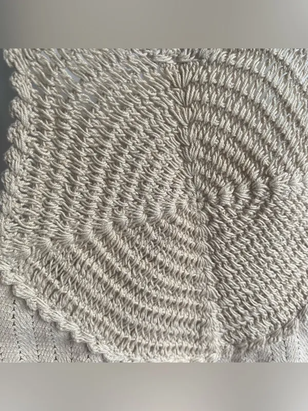 H&M cream woven crochet tank top boho western beach summer small - Image 6