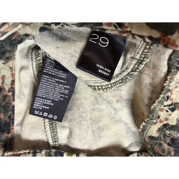 Anthropologie Pilcro High Rise Skinny Corduroy Pants Floral Camo Green Brown 29 - Image 10