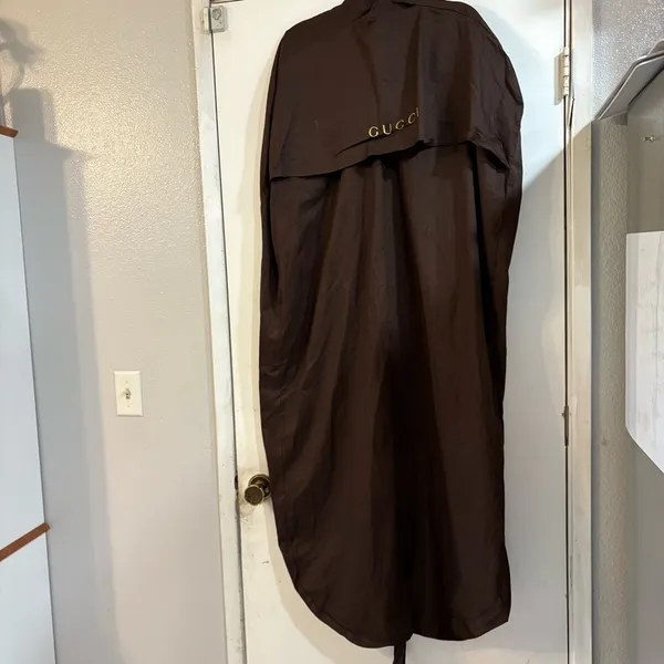 GUCCI Brown Travel Dress Suit Garment Bag Zipper Long Protective Sleeve Logo - Image 2