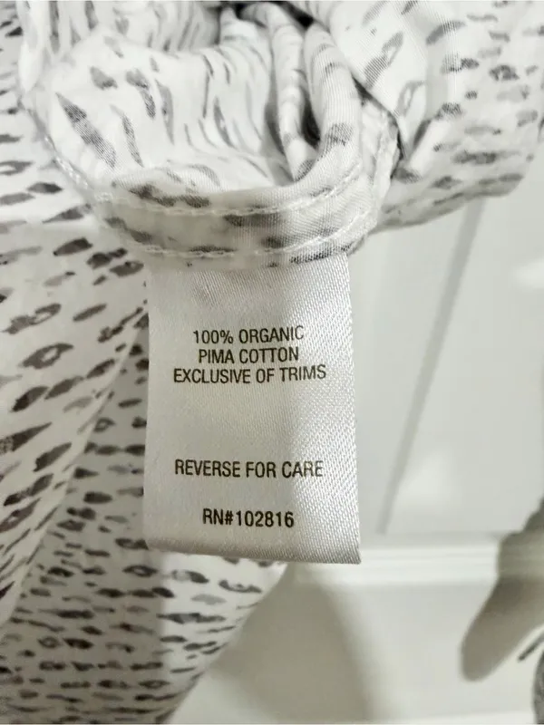 Garnet Hill White Speckle Pima Cotton Quiet Luxury Button Front Size 12 Shirt - Image 4