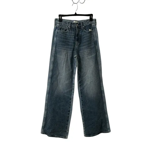 Pacsun Blue Baggy Fit Wide Leg Two Tone Jeans(Size 24) - Image 6